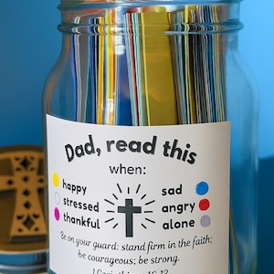 Papa, lisez-moi quand le pot, lisez-moi quand le pot pour des encouragements quotidiens, pot de versets bibliques, cadeau chrétien pour hommes et femmes, cadeau nouveau papa