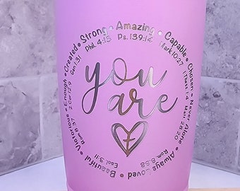 Affirmations Tumbler - Religious Bible Positivity Gift for Her Graduation Gift Unique Special Confirmation Bible Quotes