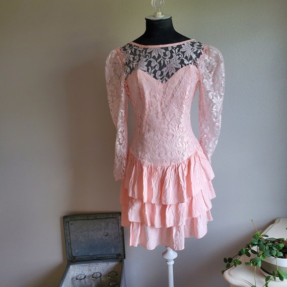 1980s Rampage Pink Party Dress - image 2