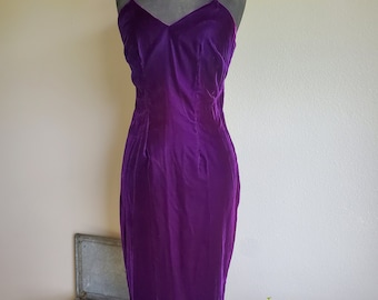 1990s Brushed Velvet Sleeveless Cocktail Dress
