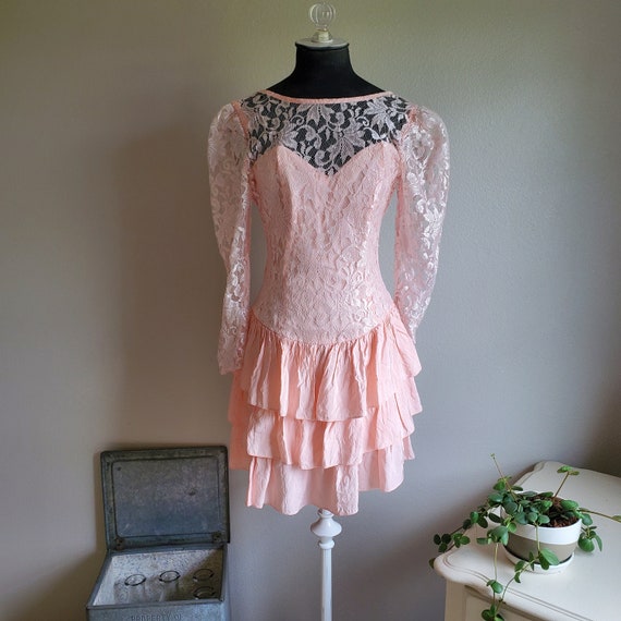 1980s Rampage Pink Party Dress - image 1