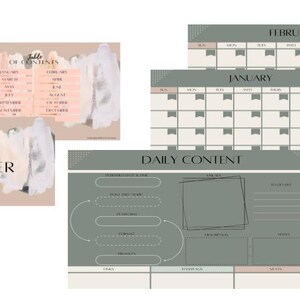 Undated Monthly and Daily Content Planner Google Slides