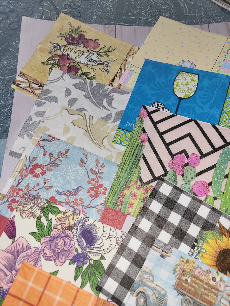 40 Pcs Assorted Napkins Decoupage Crafts Junk Journal Etsy