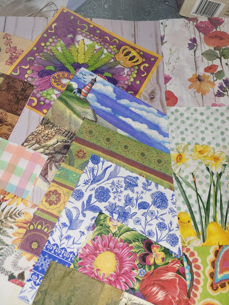 40 Pcs Assorted Napkins Decoupage Crafts Junk Journal Etsy