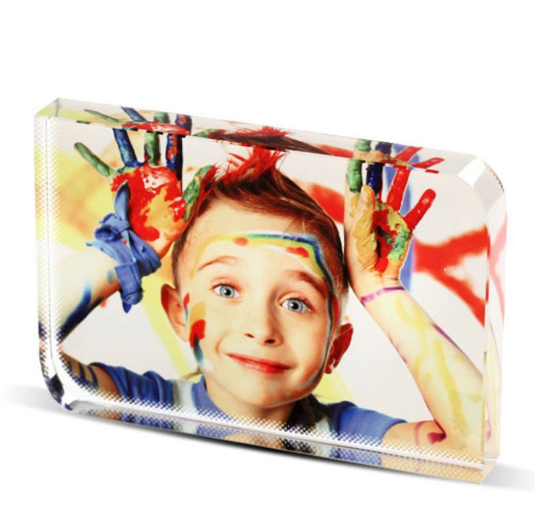 Crystal Glass Photo Acrylic Glass Photo Frame Block Etsy