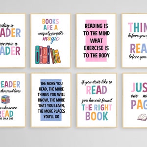 Reading Prints - Digital Download - Prints for a Book Lover, Teacher or Classroom