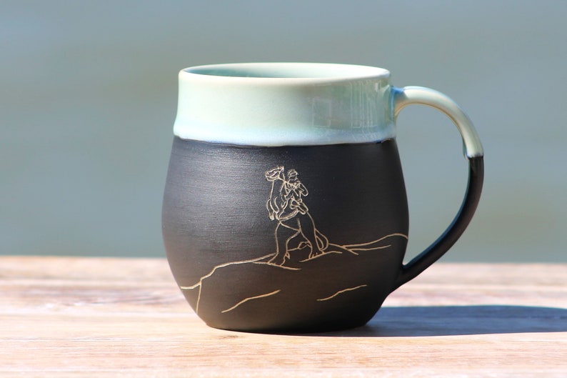 Pre-Order: Handmade Carved Ceramic Mug Hoth AT-AT Star Wars Wheel Thrown Stoneware Sgraffito 1 Mug image 8