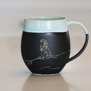 Pre-Order: Handmade Carved Ceramic Mug Hoth AT-AT Star Wars Wheel Thrown Stoneware Sgraffito 1 Mug image 3