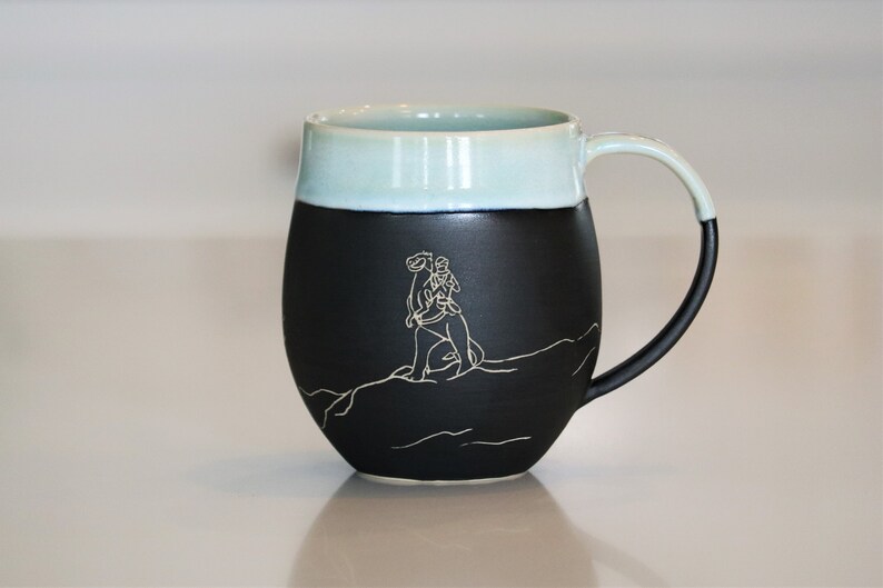 Pre-Order: Handmade Carved Ceramic Mug Hoth AT-AT Star Wars Wheel Thrown Stoneware Sgraffito 1 Mug image 3