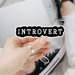 Introvert Sticker – Funny Anti-Social Bookish Sticker – Glossy or Glitter Vinyl Decal for Readers