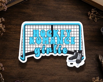 Pegatina "Hockey Romance Girlie": Vinilo impermeable, regalo para amantes de los libros (brillante, mate, con purpurina, holográfica)