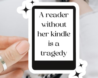 Kindle Reader Tragedy Sticker - Waterproof Laptop Decal