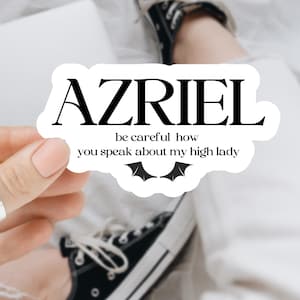 Azriel Fantasy Bookish Sticker, Sticker for Kindle, Water Bottle, Laptop, Acotar Book Sticker, Shadowsinger Sticker, Az