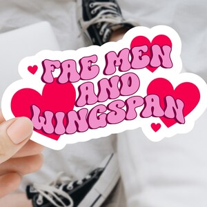 Fae Men and Wingspan Sticker, Bookish Fantasy Sticker, Waterproof Sticker for Kindle, Laptop, Tumbler, Gift for Book Lover