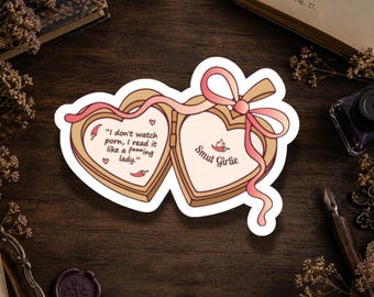Smut Girlie Bookish Sticker: Romance Reader, Waterproof, Laptop Decal