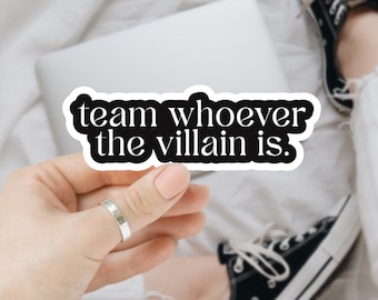 Dark Romance Sticker – Team Villain, Morally Gray Reader, Kindle Vinyl Decal, Book Lover Gift