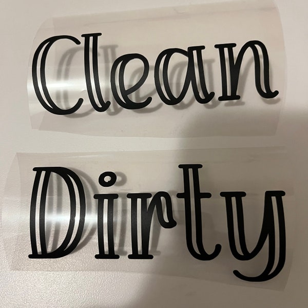 Laundry Basket Decals | Set of Two | Clean Dirty Decals | Decals for Laundry Room | Laundry Organization