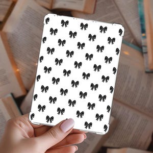 2-Pack Bow Kindle Inserts – Soft Aesthetic Kindle Decor – Glossy or Glitter Laminate – Cardstock – Multiple Sizes