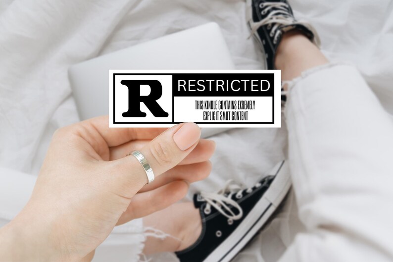 Restricted This Kindle Contains Explicit Smut Content Sticker, Dark Romance Bookish Sticker for Kindle, Laptop, Water Bottle and more