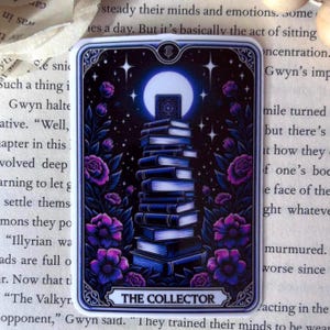 Bookish Tarot Sticker | The Collector Tarot Card | Book Lover Gift | Glossy or Glitter Bookish Decal