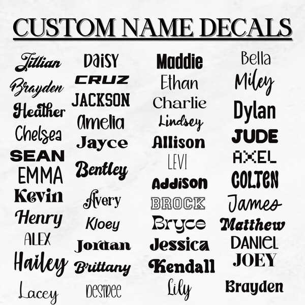 Custom Name Decals, Vinyl Decals, Personalized Name Decal, Tumbler Mug Name Sticker, Yeti Decal, Car Decal, Laptop Decal