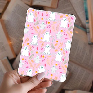 Pastel Ghost Halloween Kindle Insert, Cute Spooky Kindle Decoration, Glossy or Glitter, Multiple Sizes, Fall Kindle Accessory