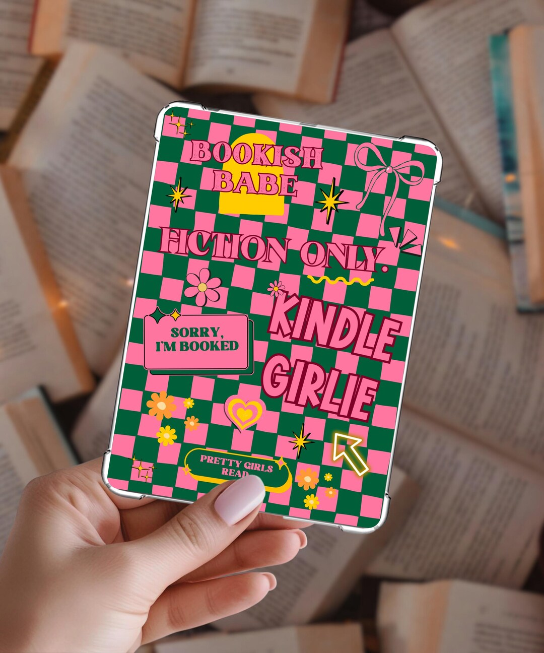 Kindle Insert Pink and Green Retro Summer Aesthetic Cardstock | Preppy ...