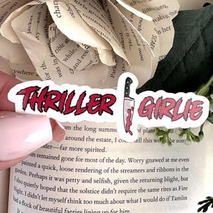 Thriller Girlie Sticker, Halloween Book Sticker, Thriller Books Sticker, Waterproof Sticker for Kindle, Laptop, tumbler, Book Lover Gift