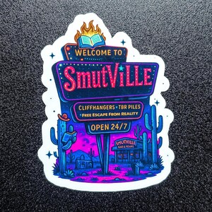 Bookish Sticker – Smutville Wasserdichtes Vinyl – glänzend oder glitzernd – Perfekt für Kindle, Laptop, Wasserflasche & mehr