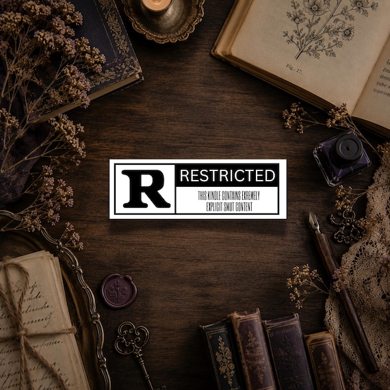 Restricted Kindle Sticker, Smut Reader Gift, Dark Romance Bookish Decal