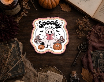 Spooky Book Club Sticker: Halloween Bookish Waterproof Decal
