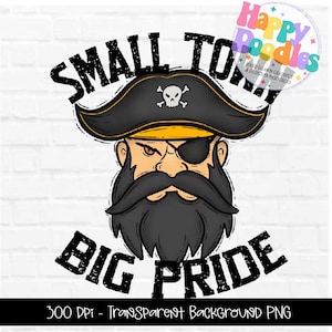 Pirates Big Pride Tshirt Design PNG, Preppy Mascot, School Mascot Digital Design, Hand Drawn, Team School Spirit