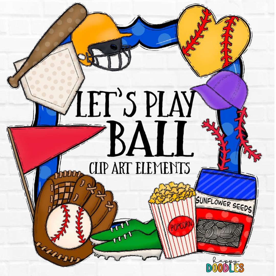 Baseball Softball Tee Ball Clipart Graphics Commercial Use Etsy