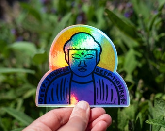 Deep Thinker Buddha Vinyl Sticker