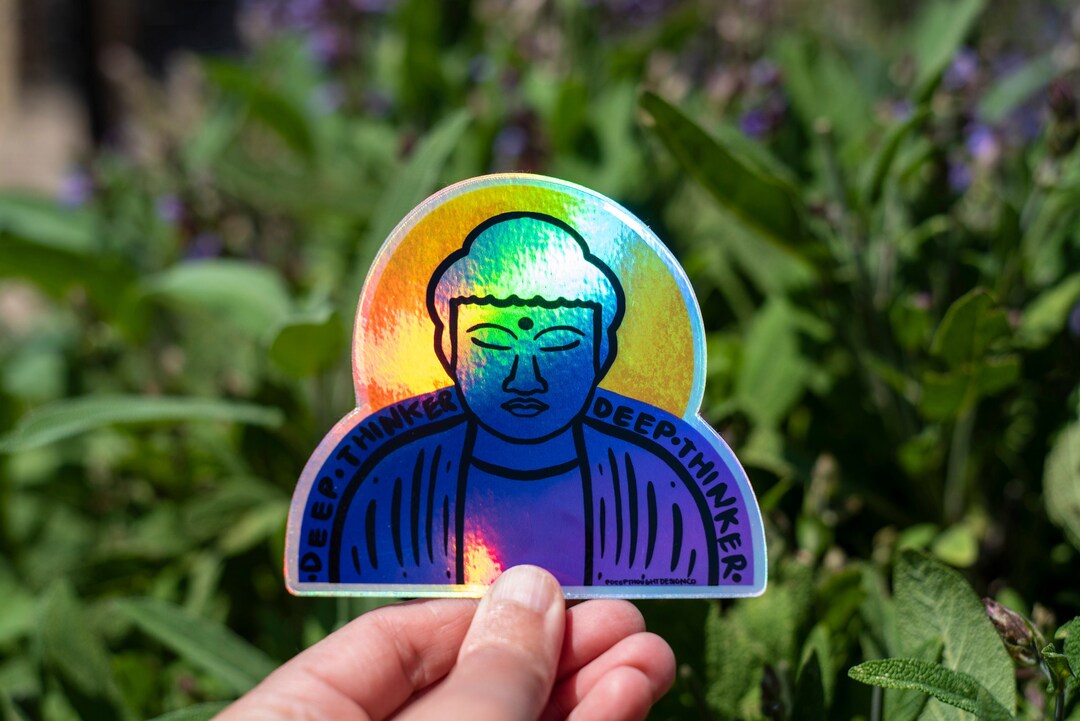 Deep Thinker Buddha Vinyl Sticker - Etsy