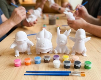 Paint Your Own Monster Kit – DIY Kids Craft Gift, 4 Figurines + Paint Set, Birthday Party Activity