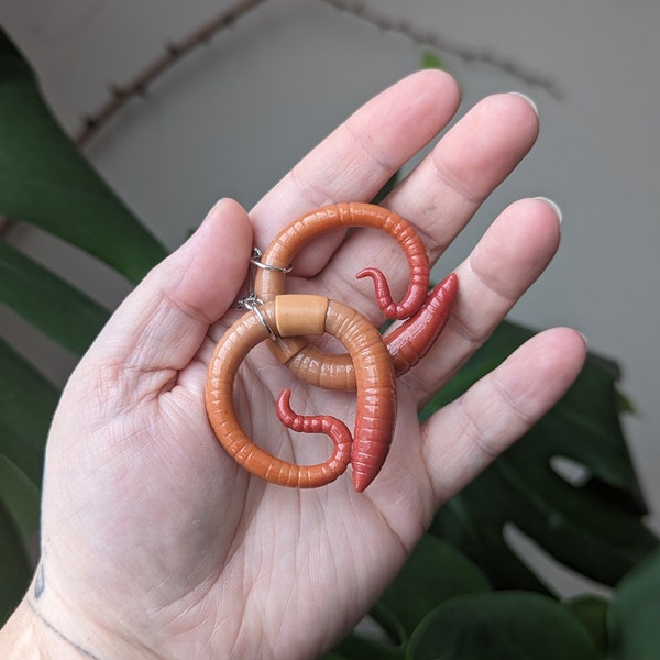 Large Circle Earthworm Earrings