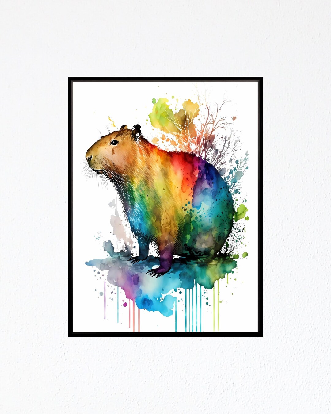 Capybara Watercolor Poster Aquarelle Art Print - Etsy