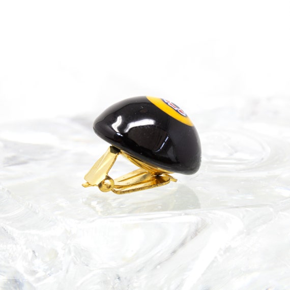 Vintage handmade Murano glass earrings in black r… - image 4