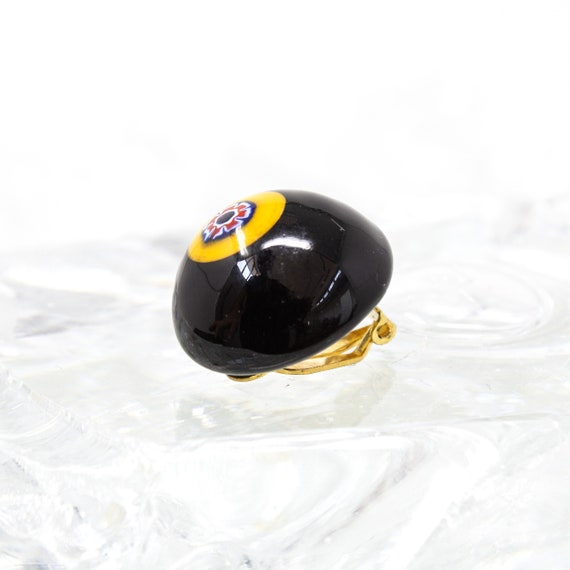 Vintage handmade Murano glass earrings in black r… - image 3