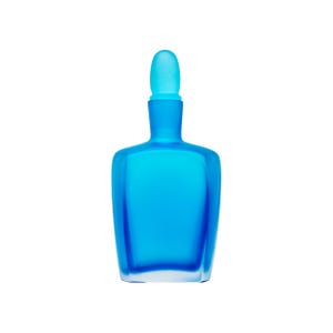 VENINI Blue Murano Glass Bottle with blue Cap - Signed with original Box