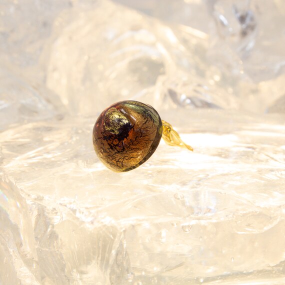 Handmade vintage Murano glass clip earrings, dark… - image 7