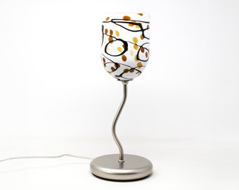 Italienische Murano Glas Tischlampe, Chrom, Muma Venezia
