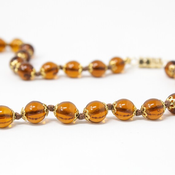 Vintage Murano glass necklace with handmade honey… - image 3