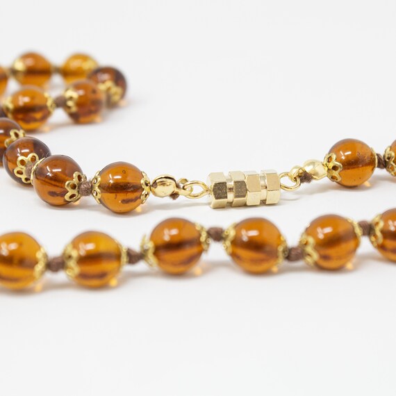 Vintage Murano glass necklace with handmade honey… - image 5