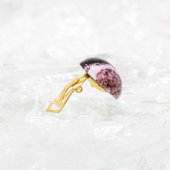 Vintage Murano glass earrings handmade in pink an… - image 5