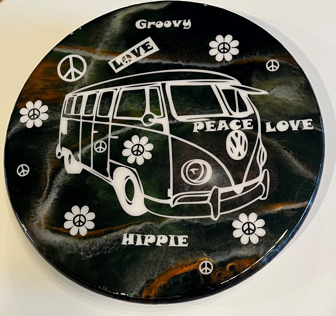 Custom One of a Kind Groovy VW Bus Wall Hanging Etsy