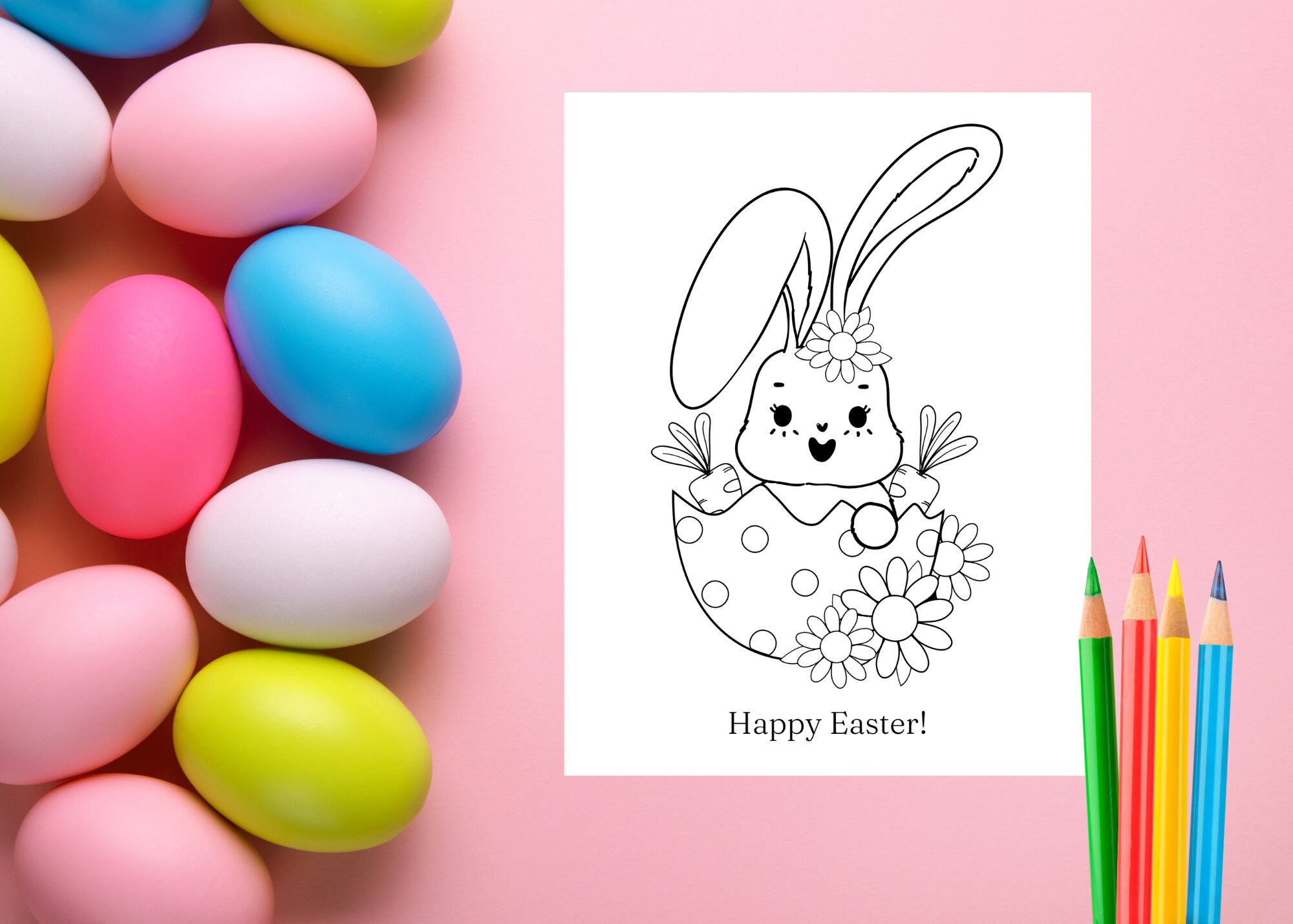 Printable Easter Coloring Page Instant Download 7x5 Digital Download Printable Easter Coloring Page Instant Download 7x5 Digital Download