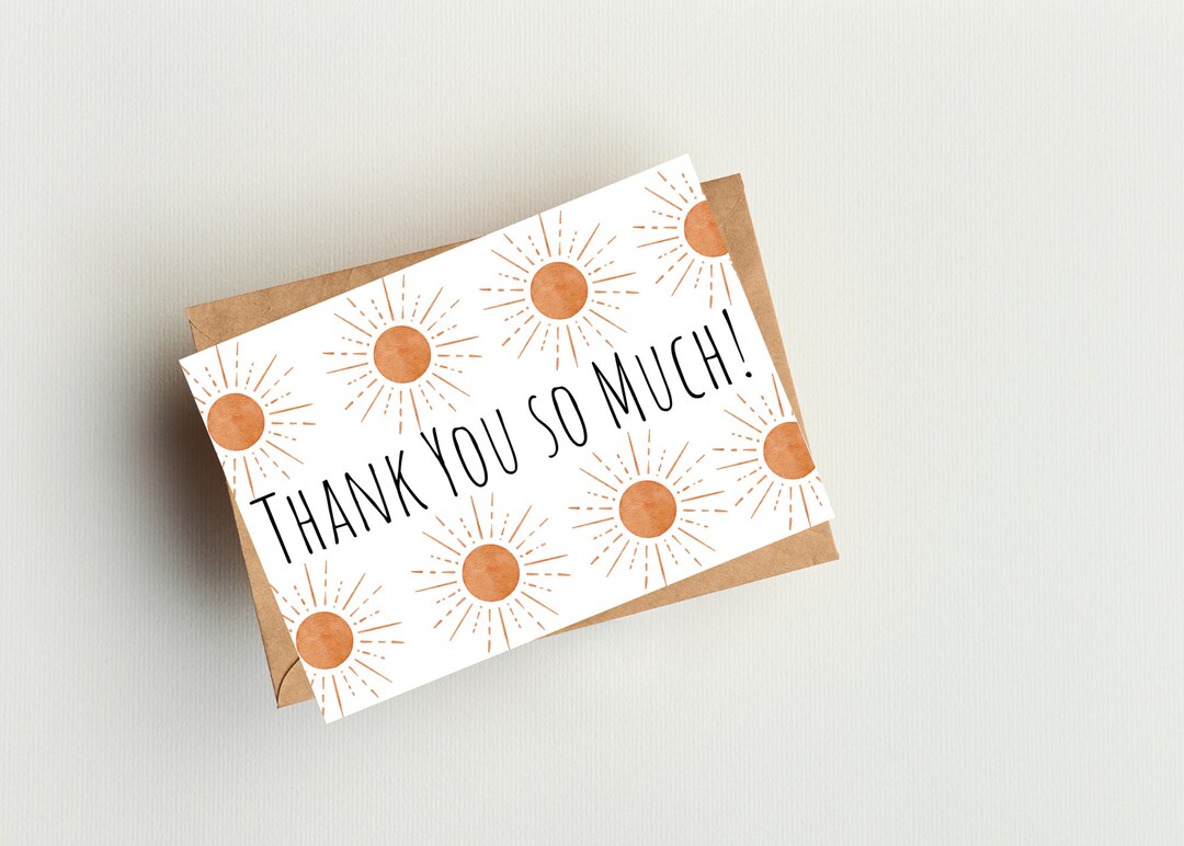 Printable Thank You Greeting Card, Instant Download - Etsy
