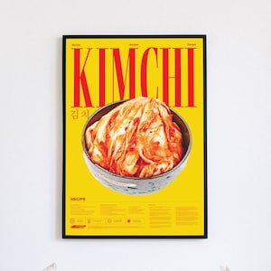 Kimchi Rezept Poster koreanisches Essen Wand Kunst Lehre Kimchi machen digitale druckbare Kunst